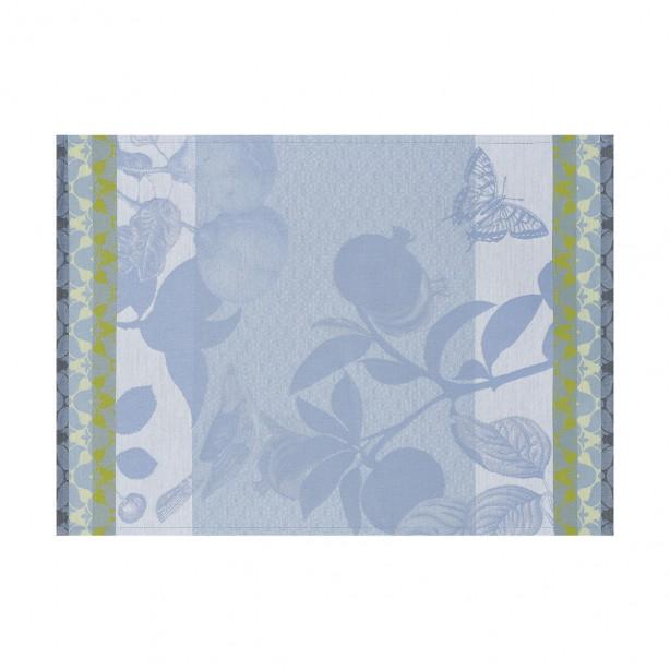 Placemats set of 4 - Jardin Paradis - Blue - 100% Coated Cotton