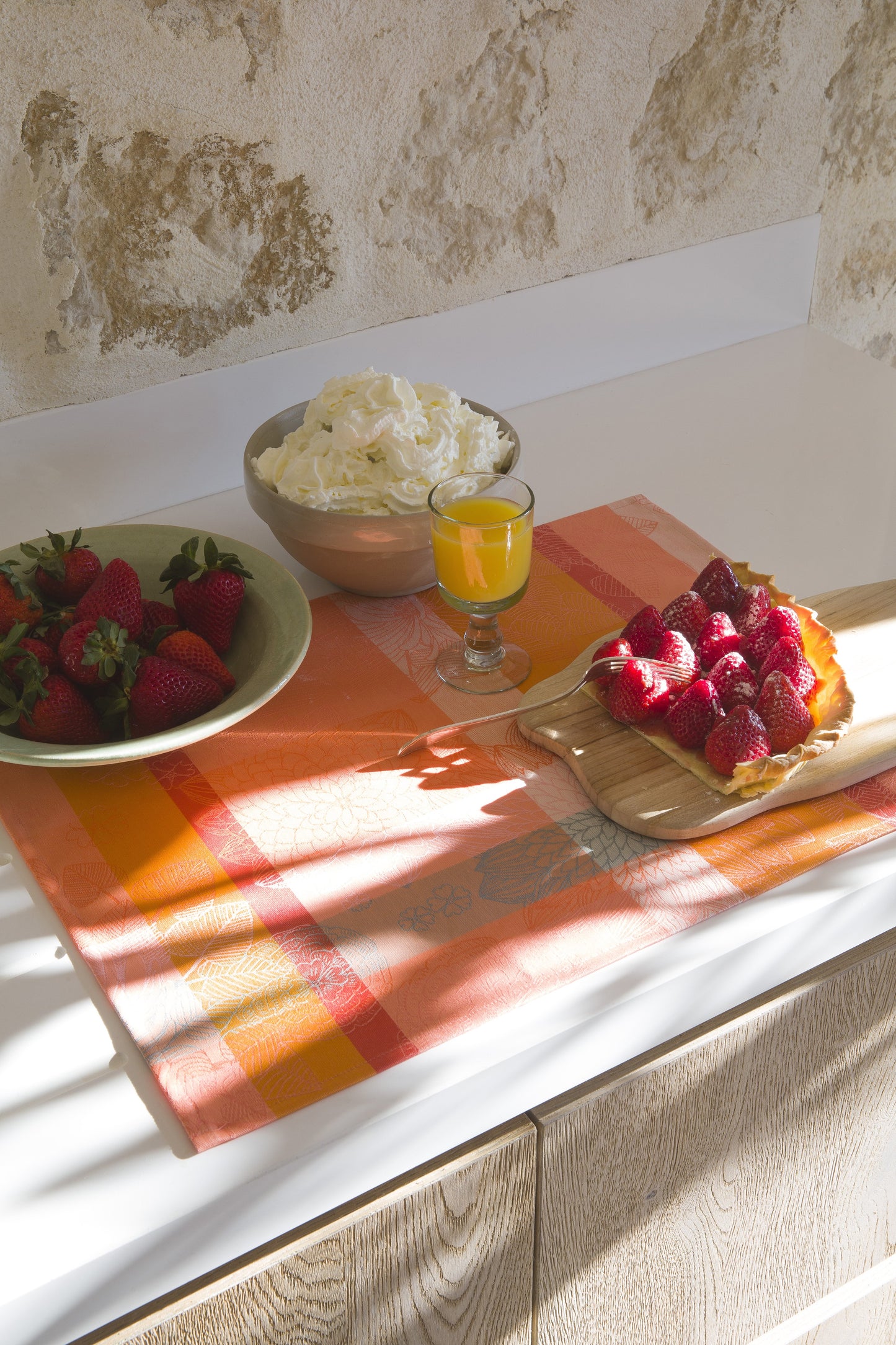Placemats set of 4 - Marie Galante - Mango - 100% Coated cotton