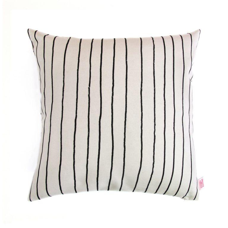 Simple Stripe Liquorice cushion cover
