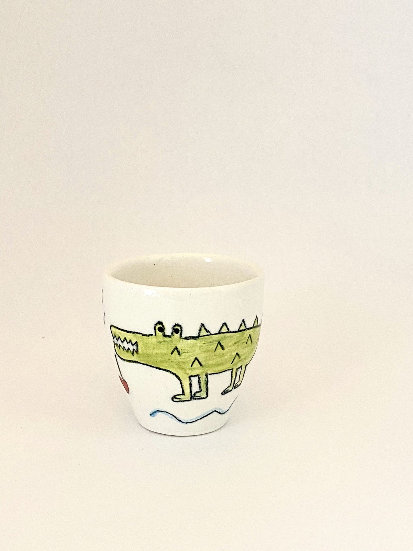 Hand Painted Crocodile Egg Cup