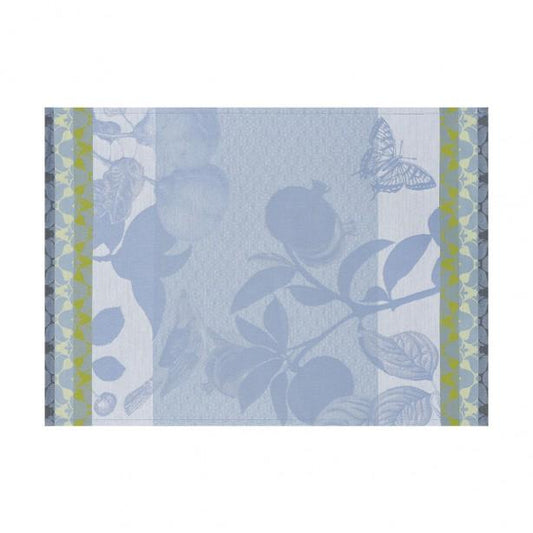 Placemats set of 4 - Jardin Paradis - Blue - 100% Coated Cotton