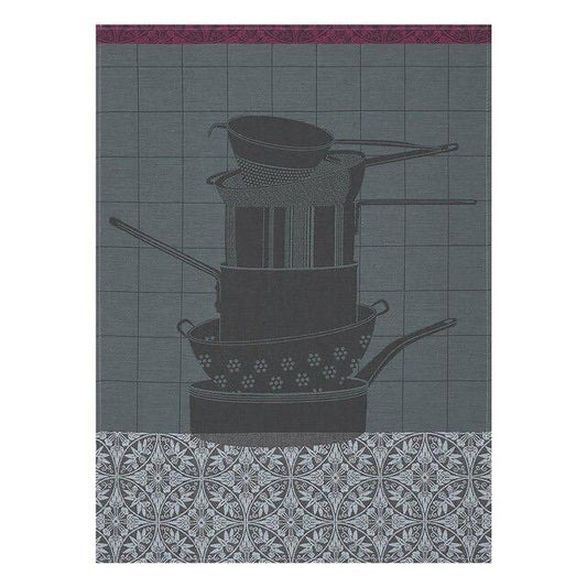 Tea Towel - Au Fourneau - Dark Grey 100% Cotton