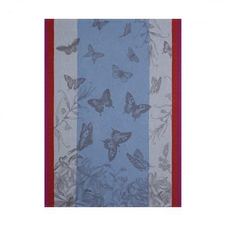 Tea Towel - Jardins Des Papillons - Blue -100% Cotton