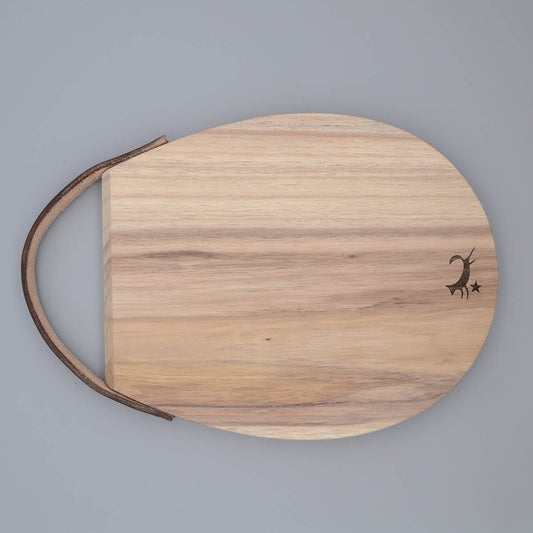 Mezzalluna Board with Leather Handle