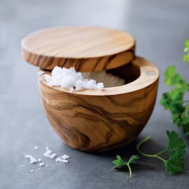 Olive Wood Salt Saver
