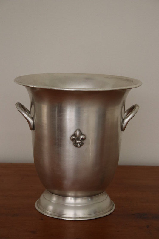 Pewter Fleur de Lys single bottle wine or champagne cooler