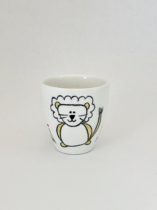Hand Painted Lion Egg Cup